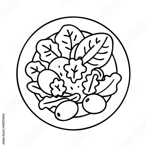 mixed greens salad icon, mixed greens salad vector illustration-simple illustration of mixed greens salad, perfect for mixed greens salad logos and icons