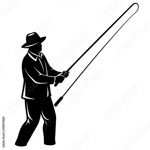 Bullwhip Performer In Silhouette Demonstrating Skill And Showmanship Arts And Entertainment With Precision For Visual Projects