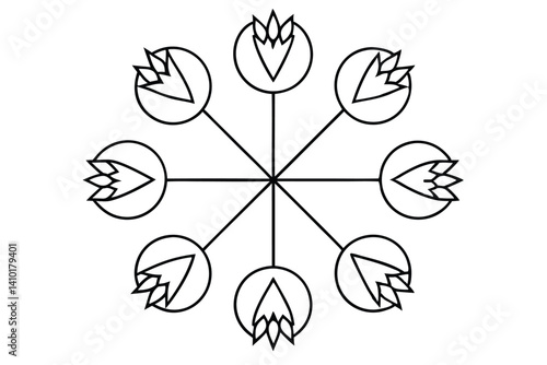 Crop rotation diagra line art improving crop yield