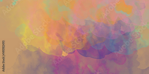 immerse yourself in the allure of this stunning watercolor illustration. Creative background. Painted composition with vibrant brush strokes.  Colorful pattern. 2d illustration. Wall painting. 