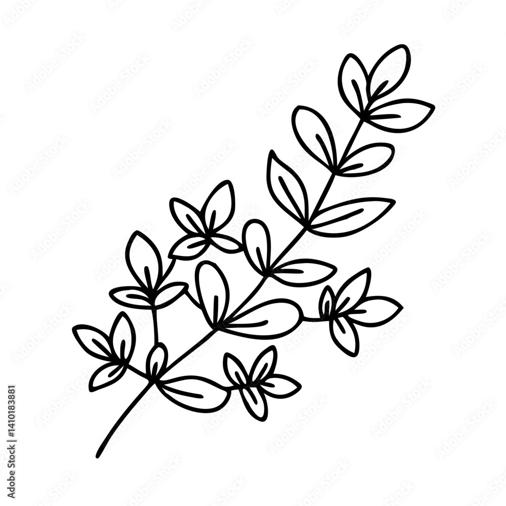 Obraz premium thyme sprig icon, thyme sprig vector illustration-simple illustration of thyme sprig, perfect for thyme sprig logos and icons