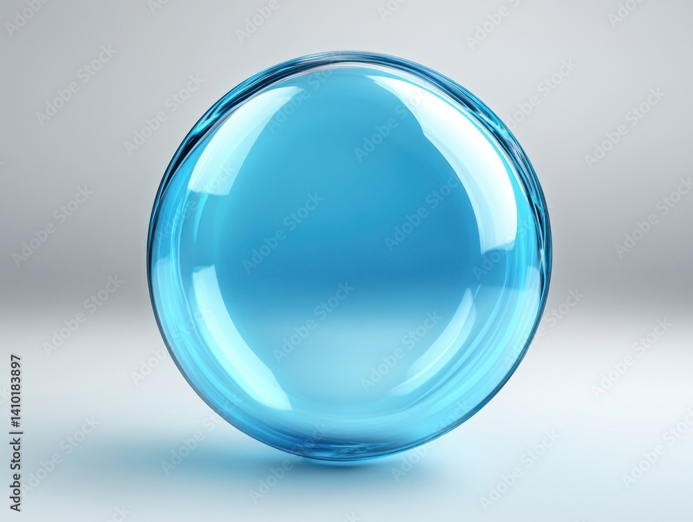 A transparent blue communication bubble with a glossy finish, offering a sleek and contemporary design. A transparent blue communication bubble with a glossy finish, offering a sleek and contemporary design.