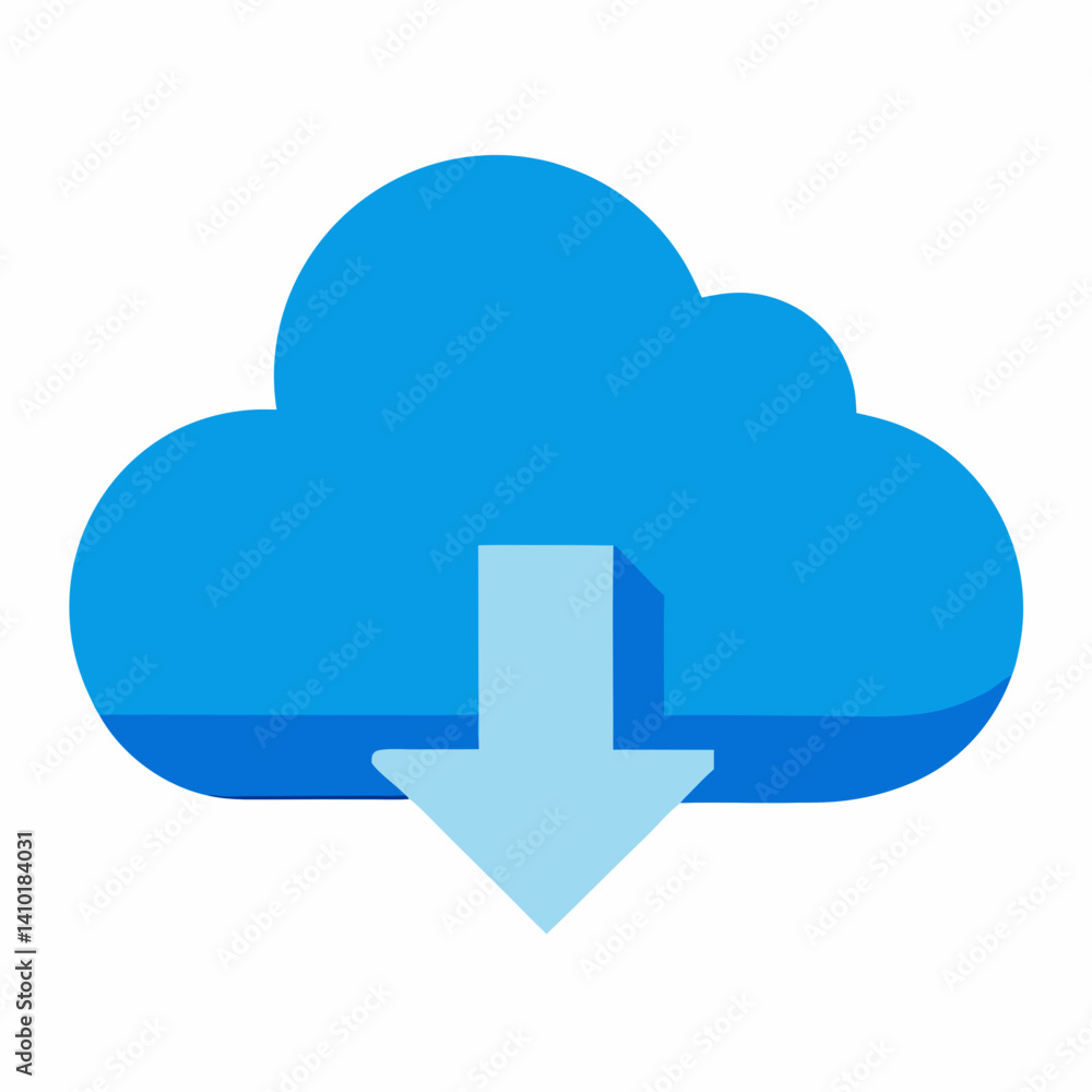 Download From Cloud Icon Featuring A Simple Design Depicting Data Storage And Data Transfer For Online Solutions And Technology Symbol Download From Cloud Icon Featuring A Simple Design Depicting Data Storage And Data Transfer For Online Solutions And Technology Symbol