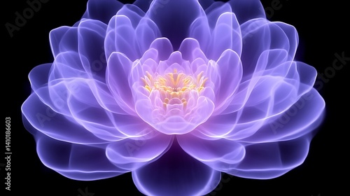 Glowing Purple Abstract Flower Digital Art