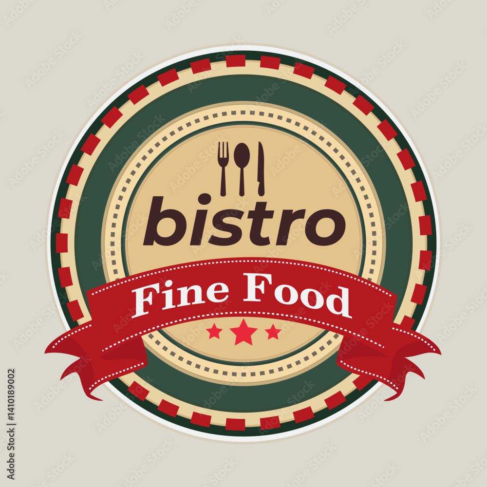 Obraz premium Bistro Fine Food Logo Design with Vintage Style 