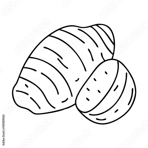 taro root icon, taro root vector illustration-simple illustration of taro root, perfect for taro root logos and icons