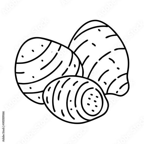 taro root icon, taro root vector illustration-simple illustration of taro root, perfect for taro root logos and icons