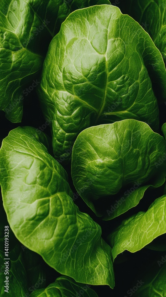 Fototapeta premium Fresh green lettuce leaves clustered together in a vibrant display of natural vegetables