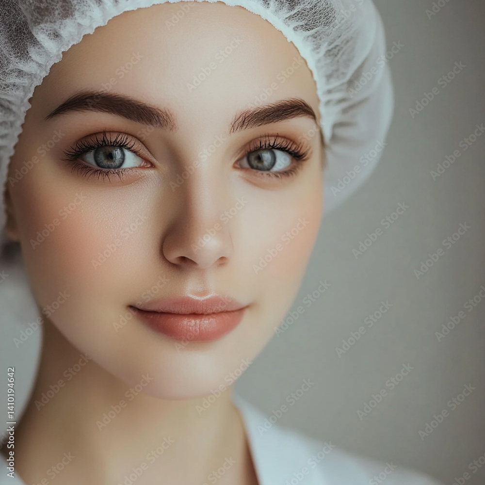 Beautiful nurse close-up, doctor and nurse portrait close-up