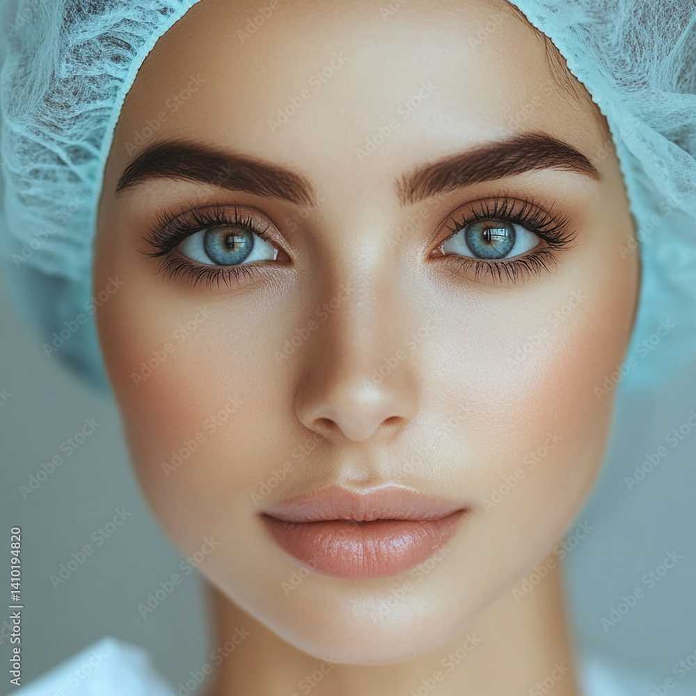 Beautiful nurse close-up, doctor and nurse portrait close-up