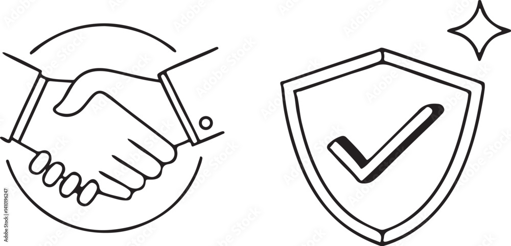 Vector handshake icon symbolizes business partnership Vector handshake icon symbolizes business partnership