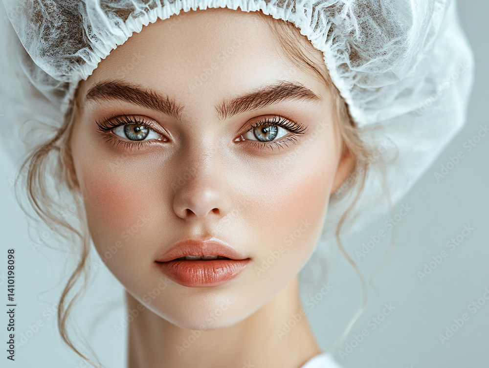 Beautiful nurse close-up, doctor and nurse portrait close-up