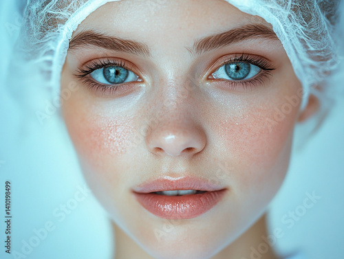 Beautiful nurse close-up, doctor and nurse portrait close-up