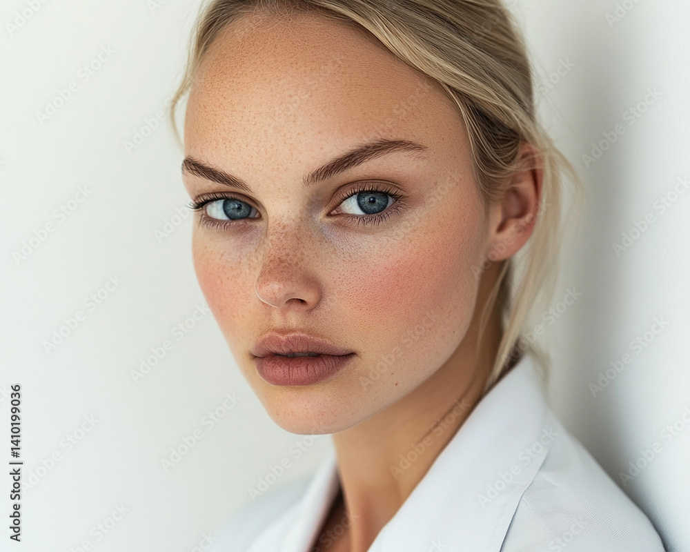 Beautiful nurse close-up, doctor and nurse portrait close-up