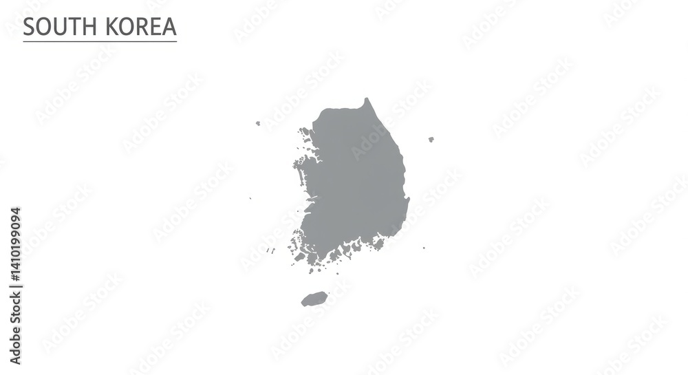 Obraz premium South Korea Map On White Background