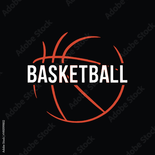 basketball icon and typography vector and t shirt design on black background