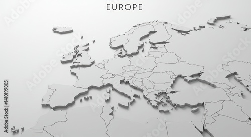 Three Dimensional Gray Embossed World Map