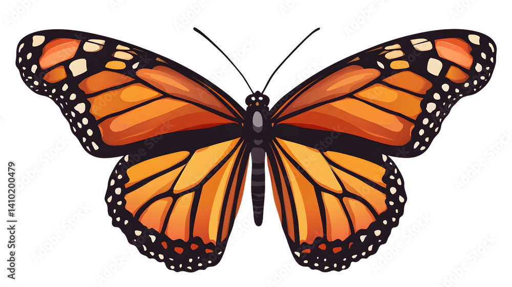 Fototapeta premium Stunning Monarch Butterfly on White Background for Design Projects