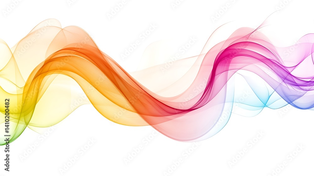 Abstract Rainbow Waves Flowing Design
