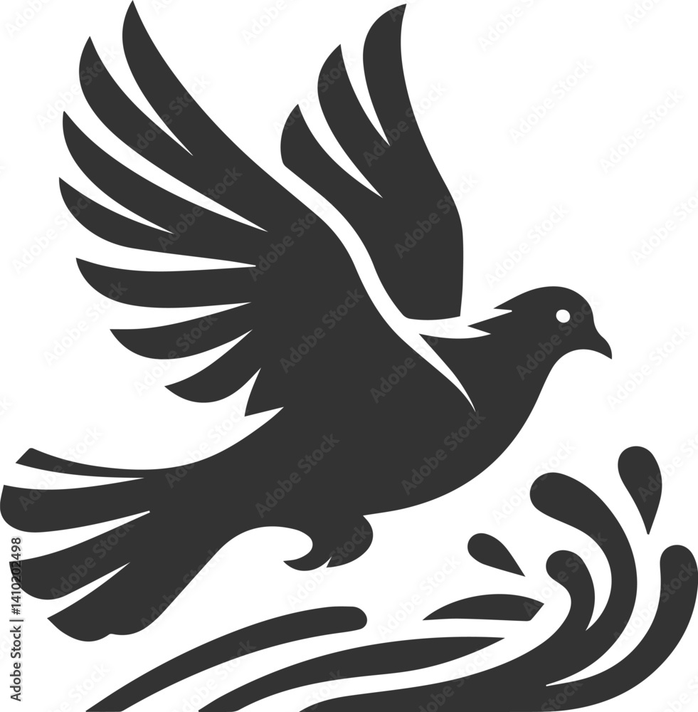 Obraz premium Pigeon bird silhouette vector
