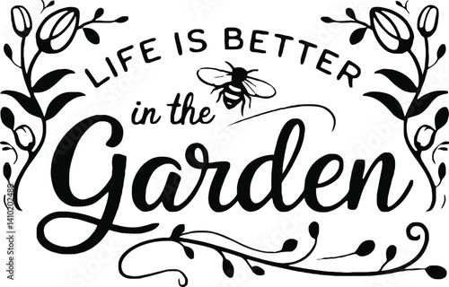 "Gardening Vector & Typography T-Shirt Design – Plant Lover Garden Graphic Tee"