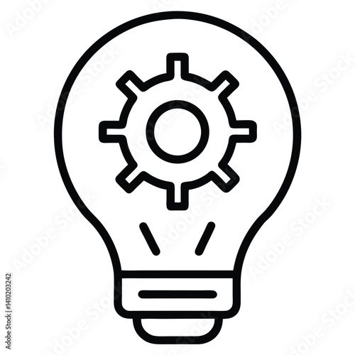 light bulb with gear business idea icon