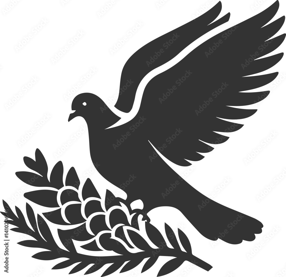 Fototapeta premium Pigeon bird silhouette vector