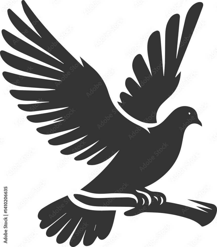 Obraz premium Pigeon bird silhouette vector