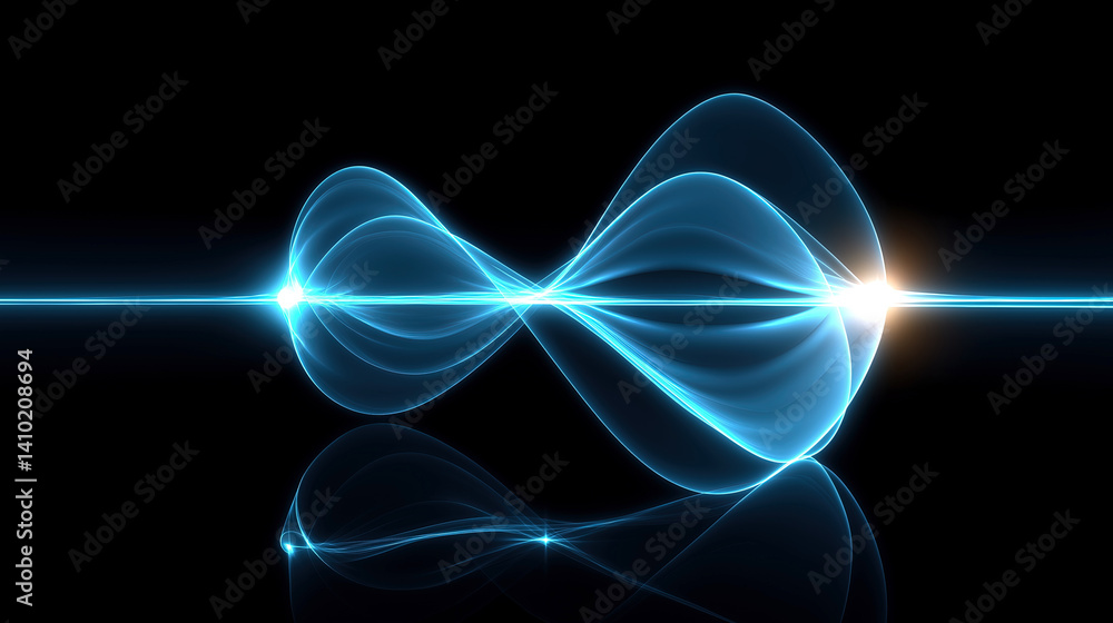 Fototapeta premium minimalist quantum mechanics, glowing blue line art --ar 16:9 --profile mjrtxyq --v 7 Job ID: f0d477b9-4f8b-40be-9e54-7a17d4aaf7af
