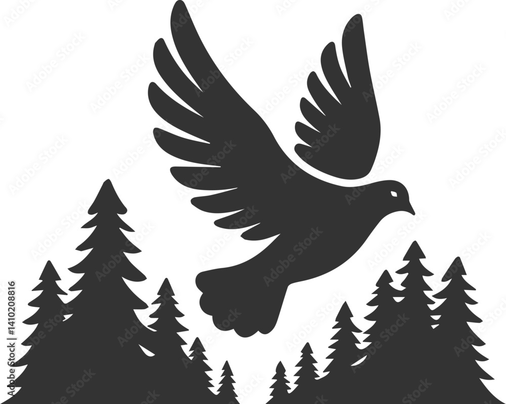 Obraz premium Pigeon bird silhouette vector
