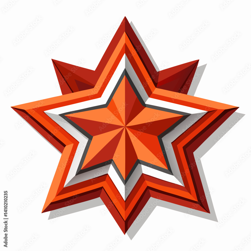 A vibrant colors star centered on a clean white background. A vibrant colors star centered on a clean white background.