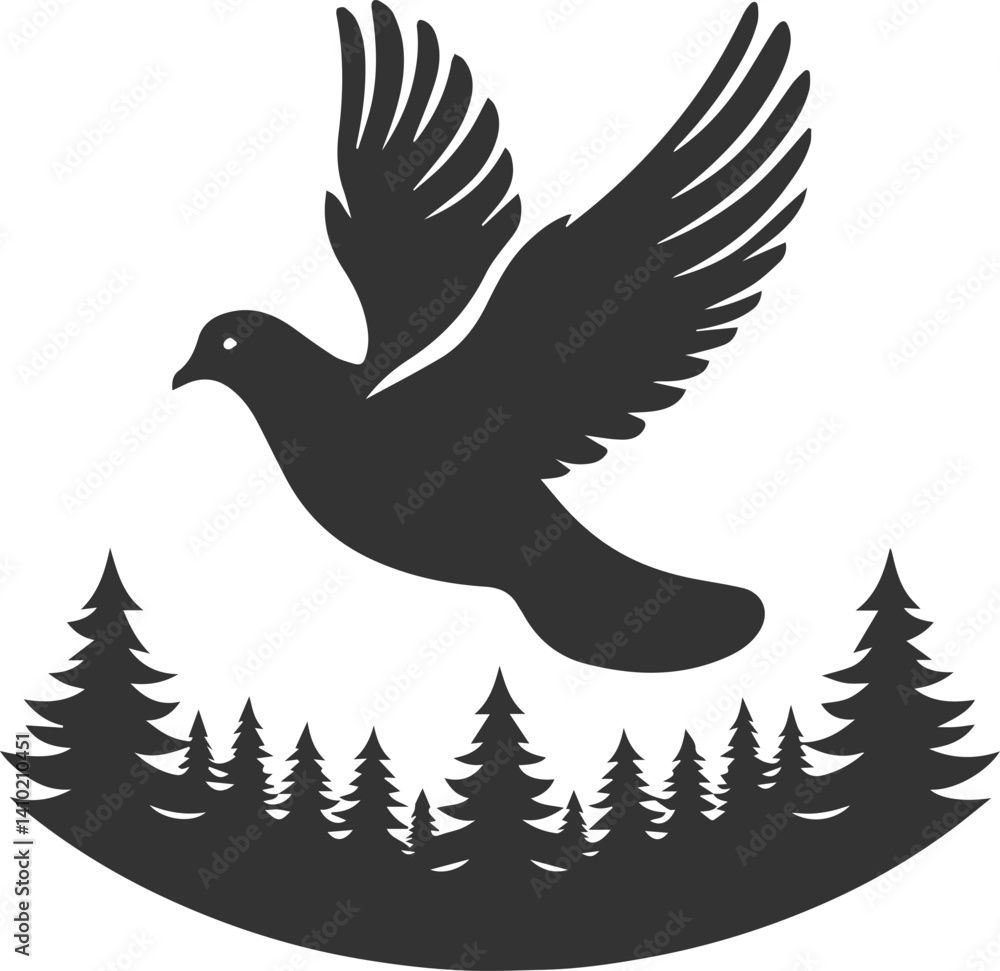 Obraz premium Pigeon bird silhouette vector