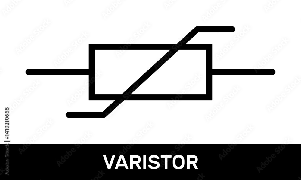 Varistor Icon. Rectangular Varistor Resistor Symbol. IEC Standard Varistor Schematic Diagram Varistor Icon. Rectangular Varistor Resistor Symbol. IEC Standard Varistor Schematic Diagram
