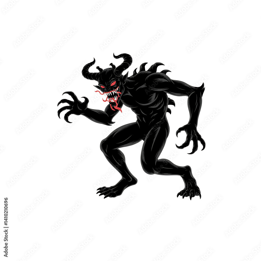 Fototapeta premium A spooky cartoon black silhouettes vector icons isolated on white background