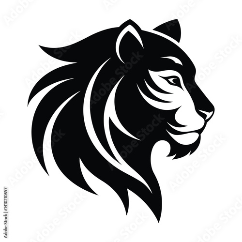 Wallpaper Mural black silhouette of a tiger head Torontodigital.ca