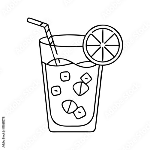 glass of iced lemonade icon, glass of iced lemonade vector illustration-simple illustration of glass of iced lemonade, perfect for glass of iced lemonade logos and icons