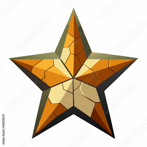 A star shape composed of various broken glass pieces, reflecting light and creating a shimmering effect.