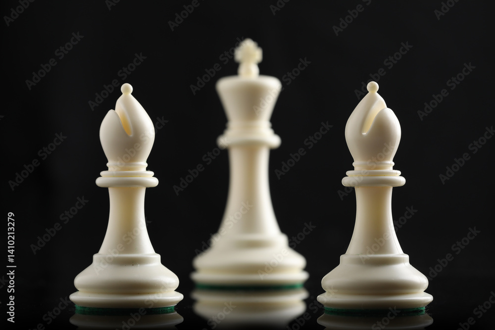 chess pieces on chessboard on marble background. game of chess chess pieces on chessboard on marble background. game of chess