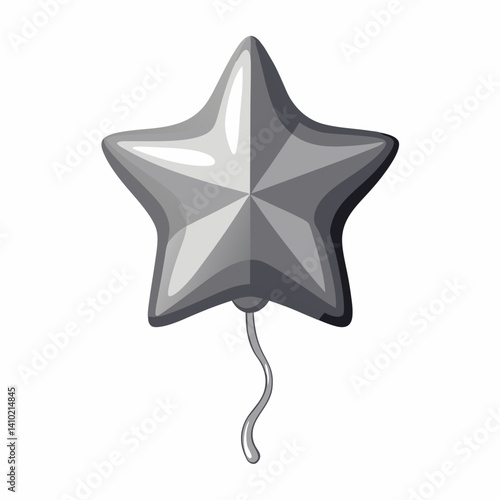 A star-shaped balloon tied with a string, floating against a neutral background.