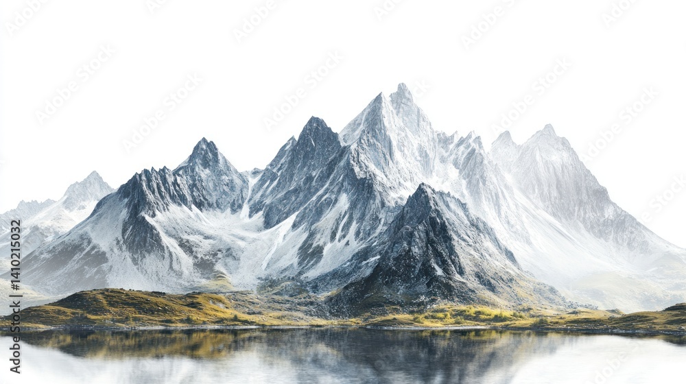 Majestic Mountain Range Reflected in a Still Lake Majestic Mountain Range Reflected in a Still Lake
