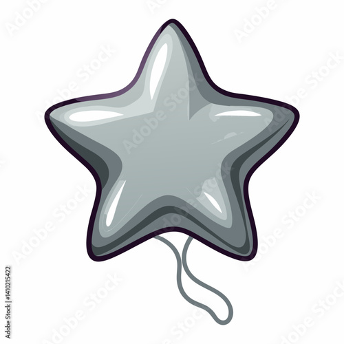 A star-shaped balloon tied with a string, floating against a neutral background.