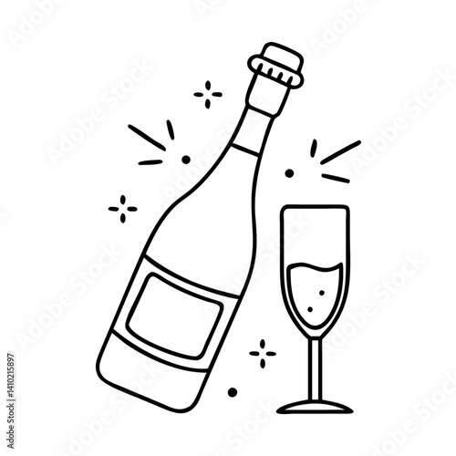 prosecco bottle icon, prosecco bottle vector illustration-simple illustration of prosecco bottle, perfect for prosecco bottle logos and icons
