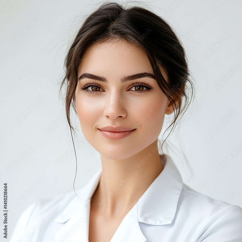 Beautiful nurse close-up, doctor and nurse portrait close-up