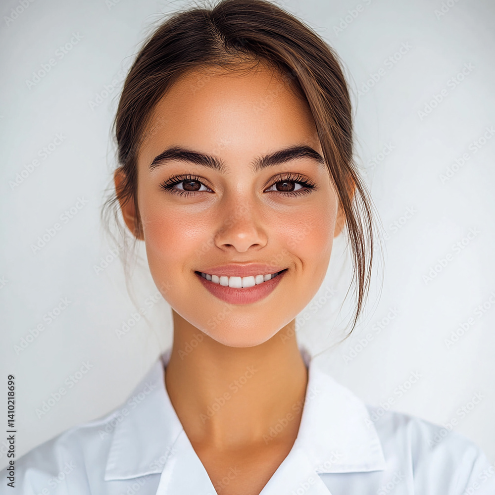 Beautiful nurse close-up, doctor and nurse portrait close-up