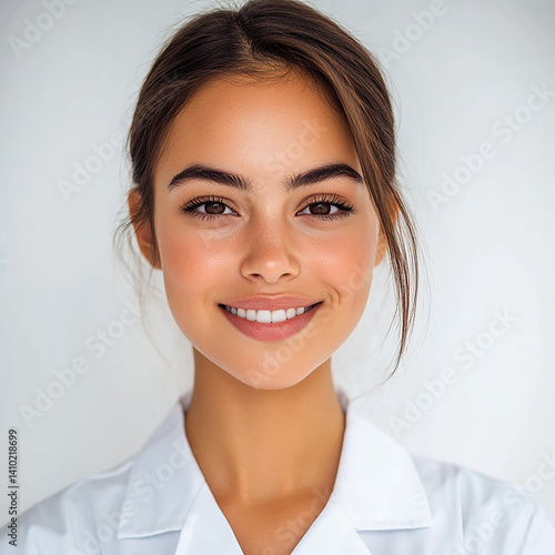 Beautiful nurse close-up, doctor and nurse portrait close-up