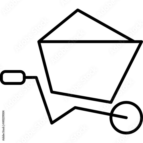 Wheelbarrow for farm and garden transport vector icon