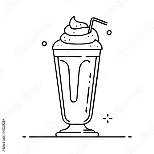 milkshake with whipped cream icon, milkshake with whipped cream vector illustration-simple illustration of milkshake with whipped cream, perfect for milkshake with whipped cream logos and icons