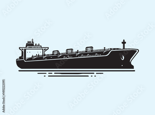 Industrial Tanker Ship Silhouette Design