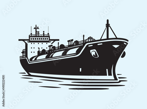 Silhouette of a Large Cargo Tanker