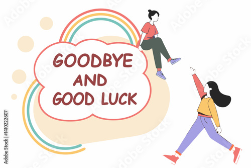 goodbye and good luck concept vector illustration